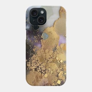 Gold and Purple abstract art Phone Case