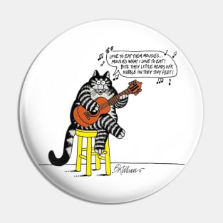 B Kliban Cat Guitar Pin