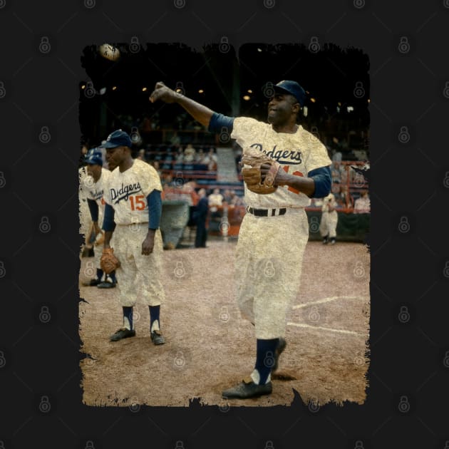 Jackie Robinson in Los Angeles Dodgers by PESTA PORA