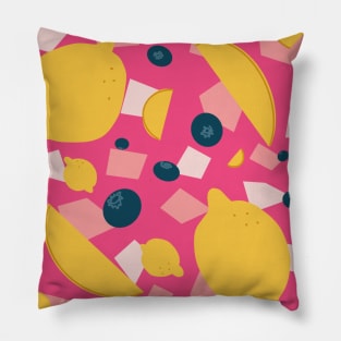 Pink Blueberry Lemonade Pattern Pillow