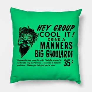 Drink a Manners Big Ghoulardi! Cleveland Pillow