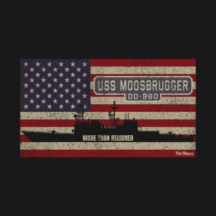 Moosbrugger DD-980 Spruance Class Destroyer Ship Vintage USA American Flag Gift T-Shirt