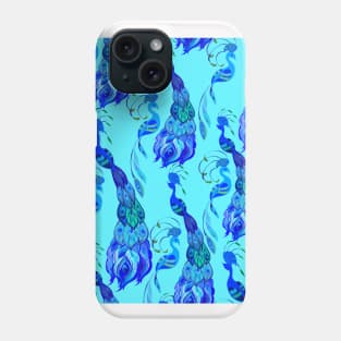 Peacock Neck Gator Aqua Blue Peacocks Peacock Feathers Phone Case