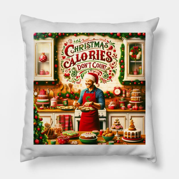 Christmas Calories Don't Count Pillow by St01k@