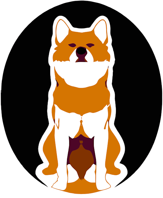 Adorable Akita Inu Sticker Stencil Dog Kids T-Shirt by Furrban