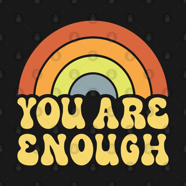 Retro Rainbow Logo You Are Enough by Inspire Enclave