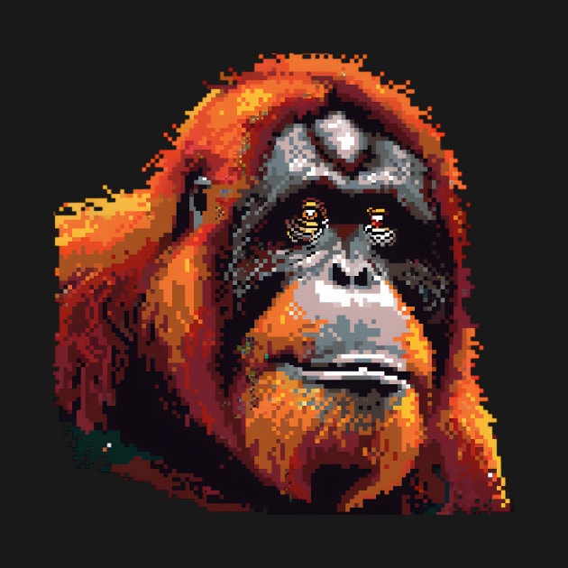 Pixelated Orangutan Artistry by Animal Sphere