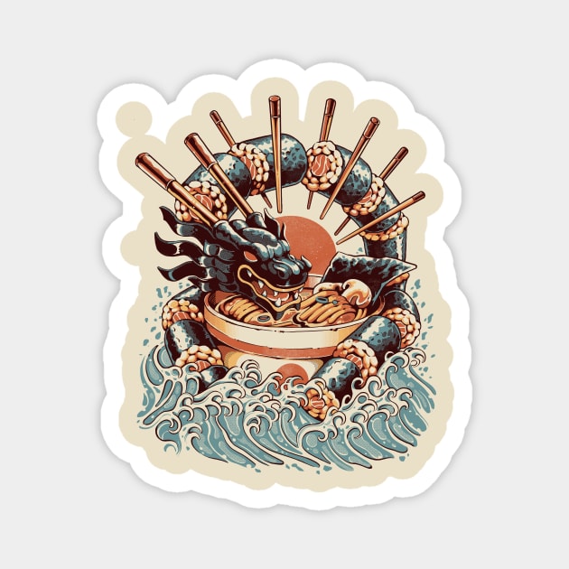 Dragon Sushi Ramen Magnet by Ilustrata