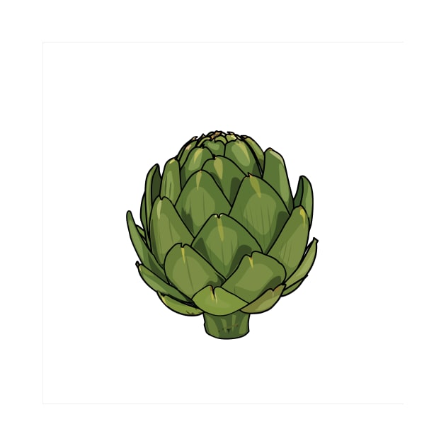 Artichoke cartoon illustration by Miss Cartoon