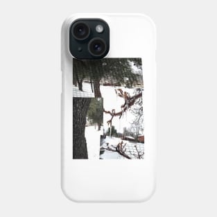 Photo mash up of the day it snowed. February 2022 Phone Case