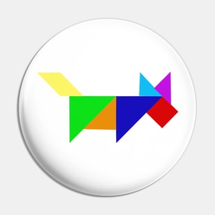 Tangram Dog Solid color Pin