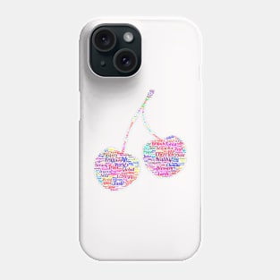 Cherries Fruit Silhouette Shape Text Word Cloud Phone Case