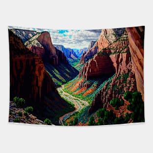 Mosaic Zion National Park Landscape | Angel's Landing | Utah Tapestry