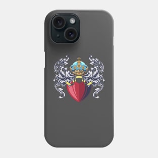 A coat of arm crest heraldic medieval knight with heart or love symbol Phone Case