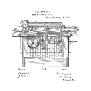 Type Writing Machine Vintage Retro Patent Hand Drawing Funny Novelty Gift T-Shirt