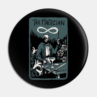 The Magician Skeleton Skull Tarot Card Pin