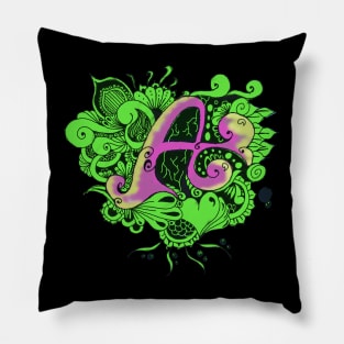 Initial A vignette art Pillow