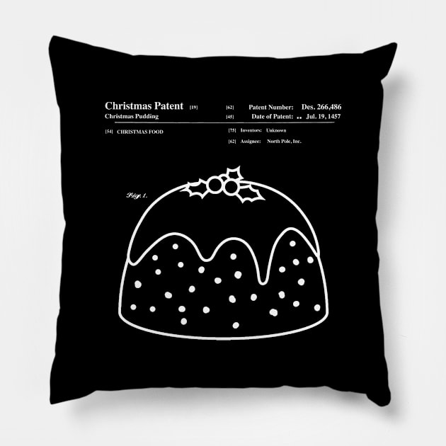 Christmas Pudding Blueprint Pillow by Rebus28