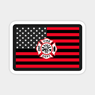 Thin Red Line Flag - Firefighter Gifts for Families Magnet