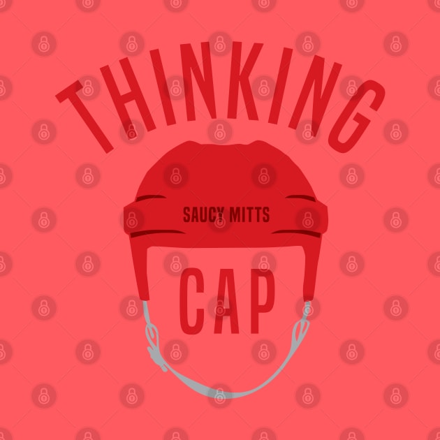 Hockey Helmet Thinking Cap by SaucyMittsHockey