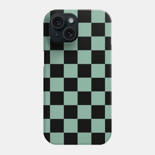 Tea Green and Black Chessboard Pattern Phone Case
