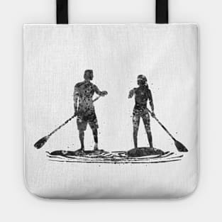 Paddleboard black and white Tote