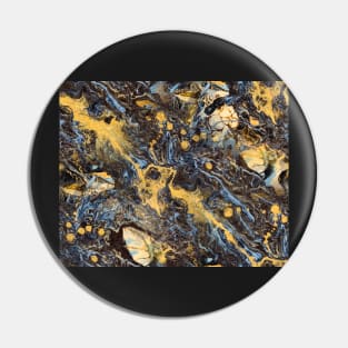 Fluid painting marble pouring image in gold and black Pin