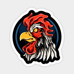 Rooster Head Illustration Magnet