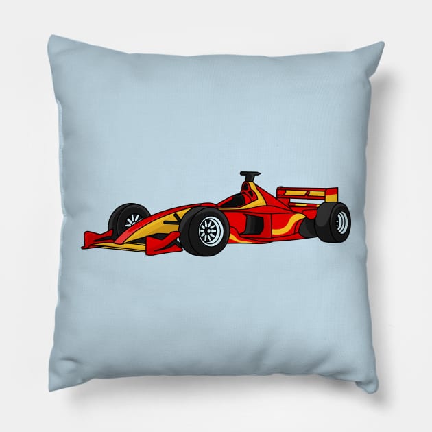 High speed racing cars cartoon illustration Pillow by Cartoons of fun