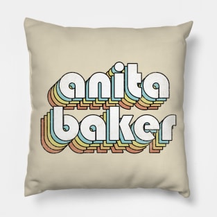 Anita Baker - Retro Rainbow Letters Pillow