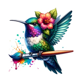 Hummingbird with Paintbrush T-Shirt