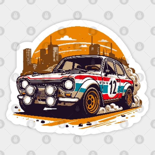 Rally Car Pixel Art - Rally Car - Sticker | TeePublic