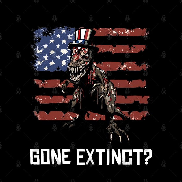 Scary Halloween Zombie T-Rex Dinosaur 4th Usa American Flag July Fourth by Outrageous Flavors