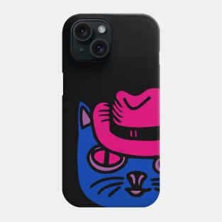 Cat in bisexual pride colors Phone Case