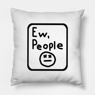 Black Line Ew People Frame Pillow