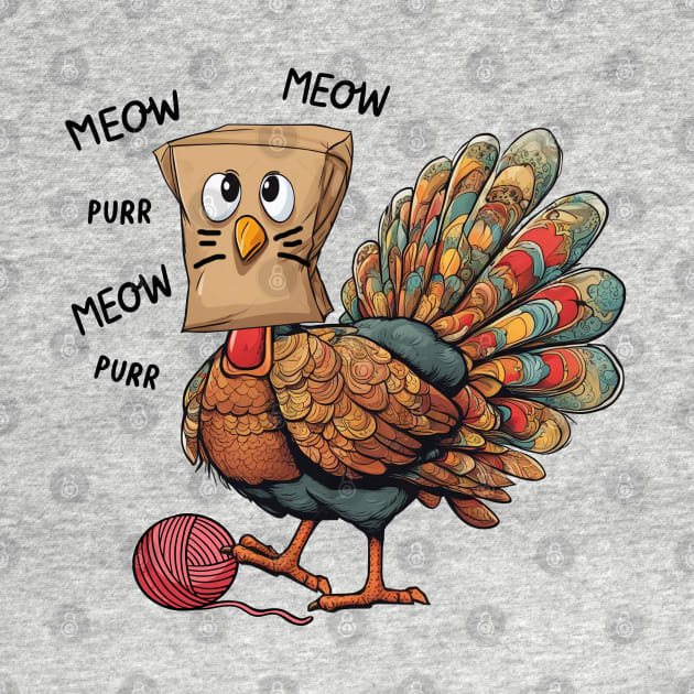 Disover Funny Thanksgiving Turkey Meow I'm a Cat - Funny Thanksgiving - T-Shirt