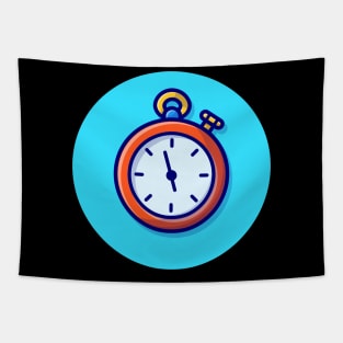 Stopwatch Timer Cartoon Vector Icon Illustration Tapestry