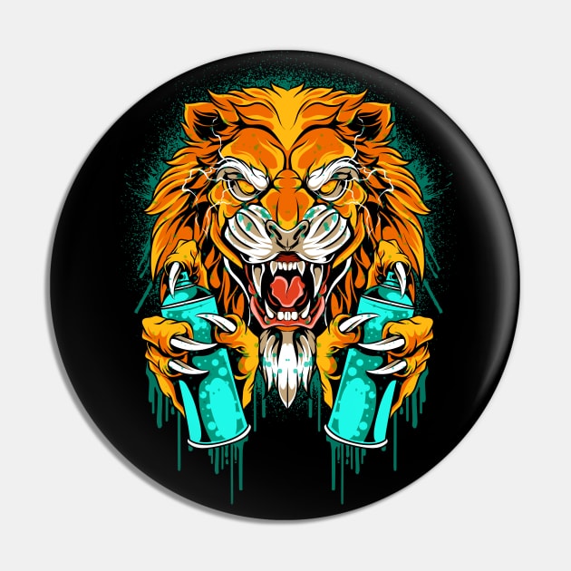 Graffiti Artist Lion Leo Zodiac Horoscope Sign Pin by E