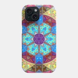 Mosaic Mandala Blue Pink and Yellow Phone Case