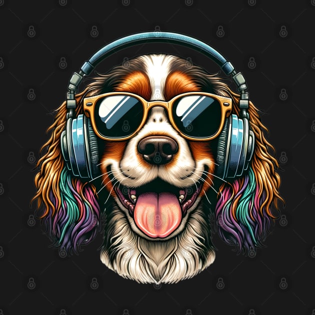 Sussex Spaniel DJ Smiling with Harmonic Tunes by ArtRUs