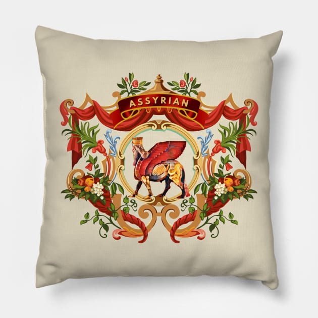 Assyrian Lamassu Decoration Pillow by doniainart