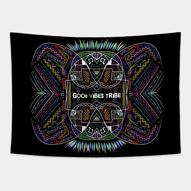 Good Vibes Tribe Tapestry by Shanzehdesigns