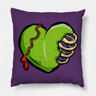 Love My Green Voodoo Dead Zombie Heart Pillow