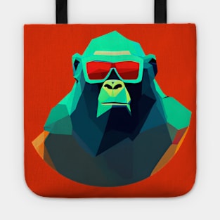 Cool Low Poly Gorilla wearing Sunglasses Tote