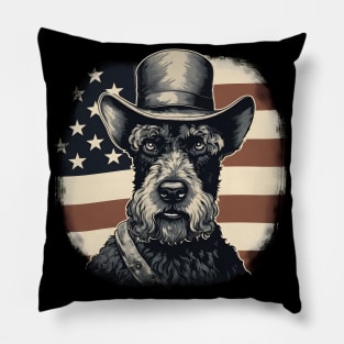 Kerry Blue Terrier 4th of July Pillow