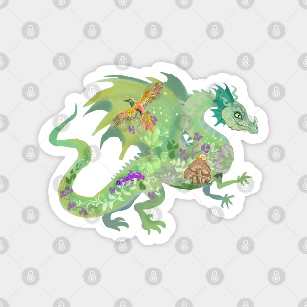 Enchanted Forest Dragon Pattern Magnet by Shadowind