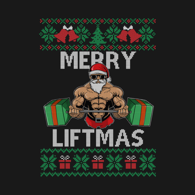 Discover Merry Liftmas Christmas Xmas Fitmas Fitness Santa Holiday 6 - Funny Christmas - T-Shirt