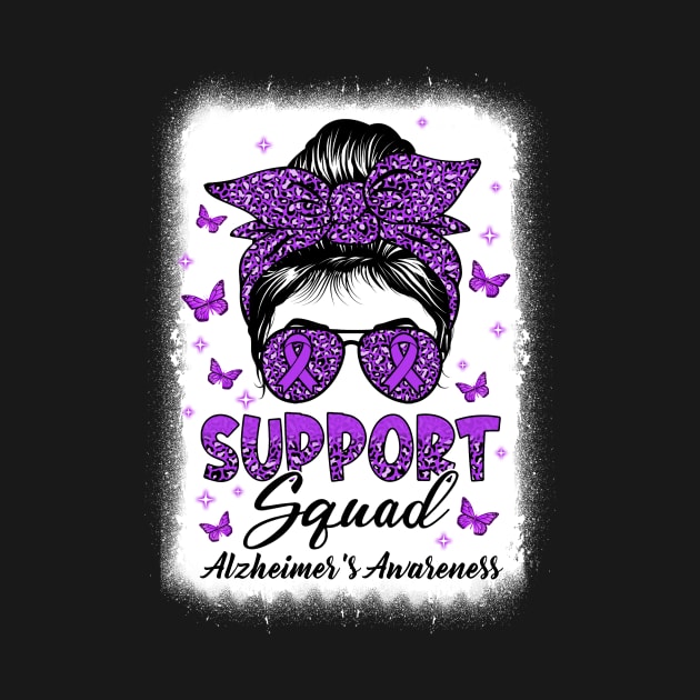 Support Squad Messy Bun Butterfly Alzheimer's Awareness by James Green