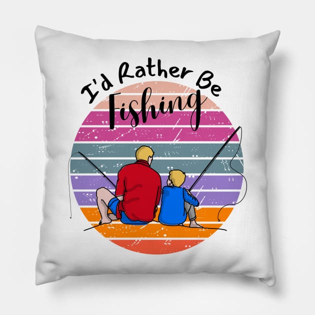 I'd Rather Be fishing Pillow by Aspectartworks