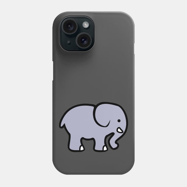 Blue Gray Elephant Cartoon Design Phone Case by oggi0